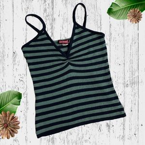 Striped knit tank top